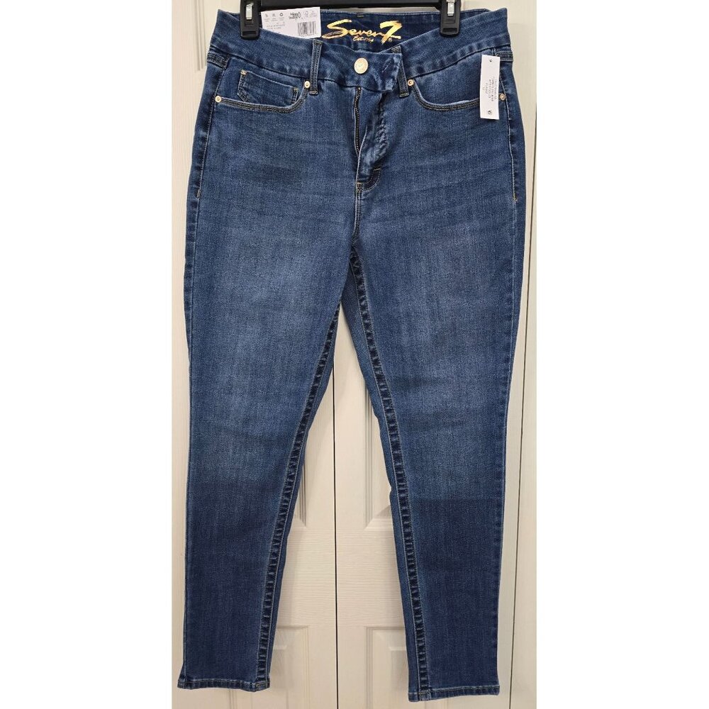 Seven7 Women's Skinny Jeans Size 12 Dark Wash Stretch Denim NEW Alaska Blue NWT